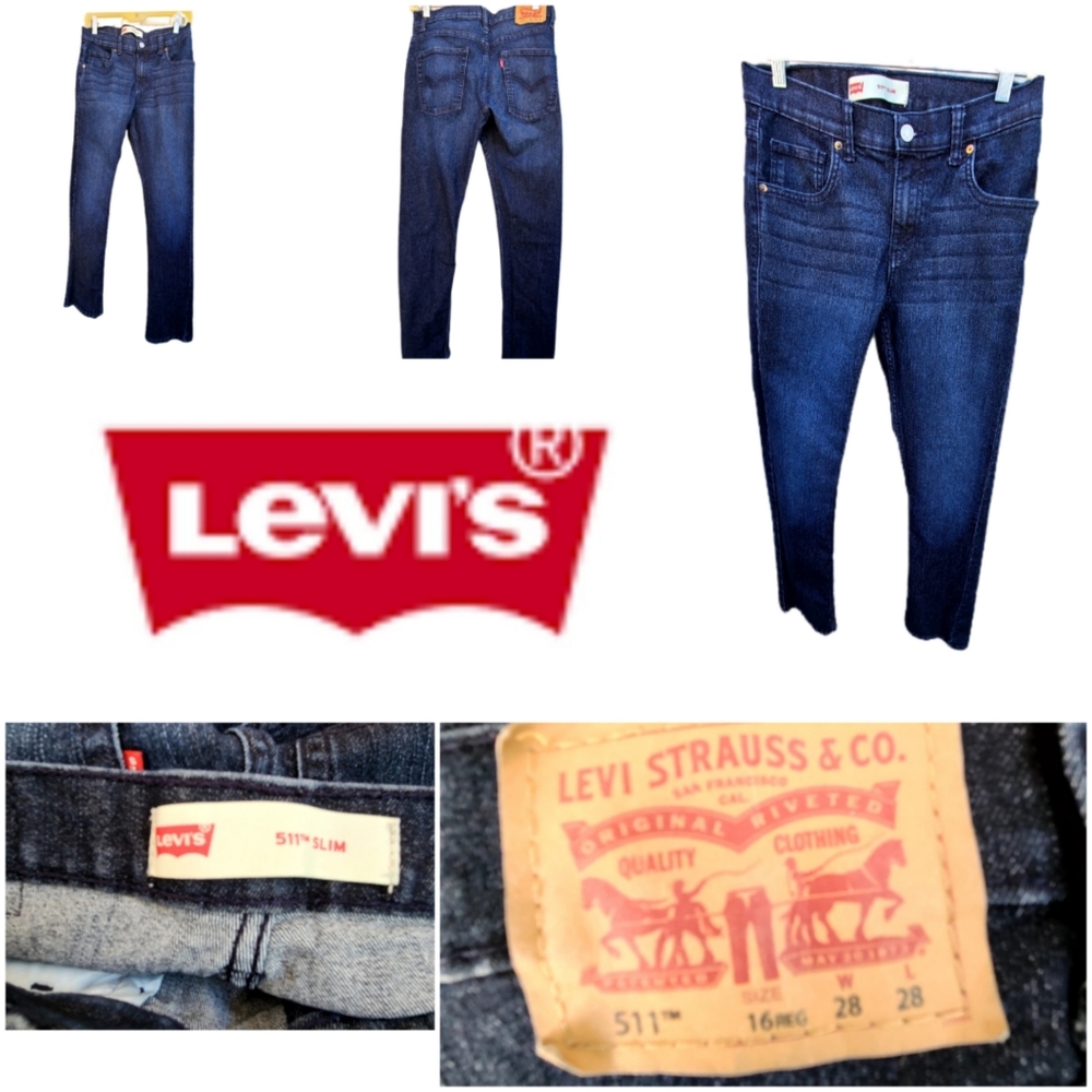 LEVI'S BOYS 511 SLIM FIT JEANS SIZE 16REG, 28 W/28 L